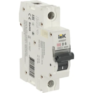 IEK ARMAT Автоматический выключатель M06N 1P D 6А - AR-M06N-1-D006 IEK ARMAT Автоматический выключатель M06N 1P D 6А - AR-M06N-1-D006