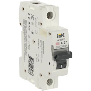 IEK ARMAT Автоматический выключатель M10N 1P C 32А - AR-M10N-1-C032 IEK ARMAT Автоматический выключатель M10N 1P C 32А - AR-M10N-1-C032
