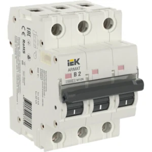 IEK ARMAT Автоматический выключатель M10N 3P B 2А - AR-M10N-3-B002 IEK ARMAT Автоматический выключатель M10N 3P B 2А - AR-M10N-3-B002