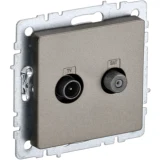 IEK BRITE Розетка двойная TV+SAT РТВ/РСп12-БрШ шампань