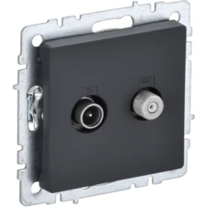 IEK BRITE Розетка двойная TV+SAT РТВ/РСп12-БрГ графит - BR-AF20-O-K53 IEK BRITE Розетка двойная TV+SAT РТВ/РСп12-БрГ графит - BR-AF20-O-K53