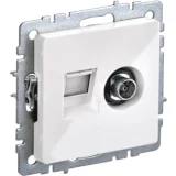 IEK BRITE Розетка двойная TV+RJ45 кат.5E РТВ/РК12-БрКр белый