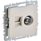 IEK BRITE Розетка двойная TV+RJ45 кат.5E РТВ/РК12-БрКр бежевый