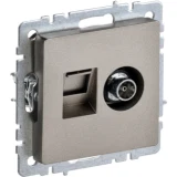 IEK BRITE Розетка двойная TV+RJ45 кат.5E РТВ/РК12-БрШ шампань