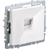 IEK BRITE Розетка компьютерная RJ45 кат.5E РК10-БрБ белый