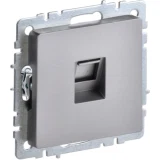 IEK BRITE Розетка компьютерная RJ45 кат.5E РК10-БрС сталь