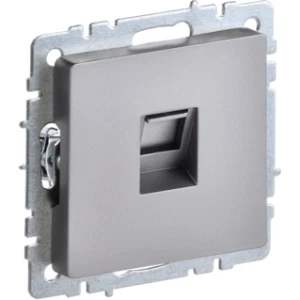 IEK BRITE Розетка компьютерная RJ45 кат.5E РК10-БрС сталь - BR-K10-1-K46 IEK BRITE Розетка компьютерная RJ45 кат.5E РК10-БрС сталь - BR-K10-1-K46