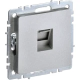 IEK BRITE Розетка компьютерная RJ45 кат.5E РК10-БрА алюминий