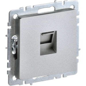 IEK BRITE Розетка компьютерная RJ45 кат.5E РК10-БрА алюминий - BR-K10-1-K47 IEK BRITE Розетка компьютерная RJ45 кат.5E РК10-БрА алюминий - BR-K10-1-K47