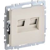 IEK BRITE Розетка компьютерная двойная RJ45 кат.5E РК10-2-БрКр бежевый