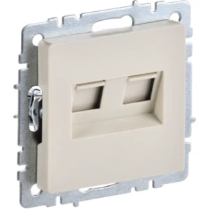 IEK BRITE Розетка компьютерная двойная RJ45 кат.5E РК10-2-БрКр бежевый - BR-K20-1-K10 IEK BRITE Розетка компьютерная двойная RJ45 кат.5E РК10-2-БрКр бежевый - BR-K20-1-K10