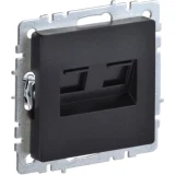 IEK BRITE Розетка двойная RJ11+RJ45 кат.5E РК/Т12-БрЧ черный