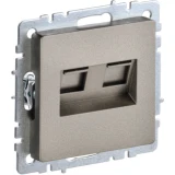 IEK BRITE Розетка двойная RJ11+RJ45 кат.5E РК/Т12-БрШ шампань