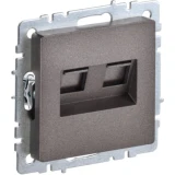 IEK BRITE Розетка двойная RJ11+RJ45 кат.5E РК/Т12-БрТБ темная бронза