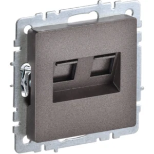 IEK BRITE Розетка двойная RJ11+RJ45 кат.5E РК/Т12-БрТБ темная бронза - BR-KT20-O-1-K45 IEK BRITE Розетка двойная RJ11+RJ45 кат.5E РК/Т12-БрТБ темная бронза - BR-KT20-O-1-K45