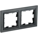 IEK BRITE Рамка 2-местная РУ-2-БрЧ черный