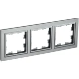 IEK BRITE Рамка 3-местная РУ-3-БрС сталь