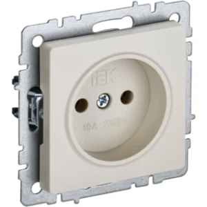 IEK BRITE Розетка 1-местная без заземления без защитных шторок 10А РС10-1-0-БрКр бежевый - BR-R10-10-K10 IEK BRITE Розетка 1-местная без заземления без защитных шторок 10А РС10-1-0-БрКр бежевый - BR-R10-10-K10