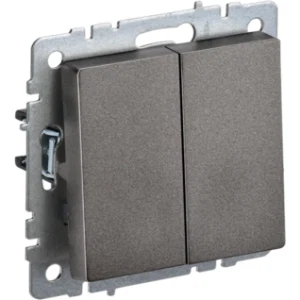 IEK BRITE Выключатель 2-клавишный 10А ВС10-2-0-БрТБ темная бронза - BR-V20-0-10-K45 IEK BRITE Выключатель 2-клавишный 10А ВС10-2-0-БрТБ темная бронза - BR-V20-0-10-K45