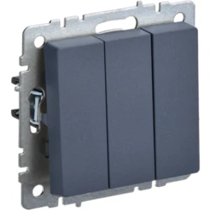IEK BRITE Выключатель 3-клавишный 10А ВС10-3-0-БрМ маренго - BR-V30-0-10-K35 IEK BRITE Выключатель 3-клавишный 10А ВС10-3-0-БрМ маренго - BR-V30-0-10-K35
