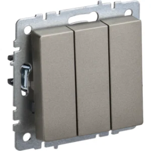IEK BRITE Выключатель 3-клавишный 10А ВС10-3-0-БрШ шампань - BR-V30-0-10-K37 IEK BRITE Выключатель 3-клавишный 10А ВС10-3-0-БрШ шампань - BR-V30-0-10-K37
