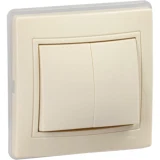 IEK KVARTA Выключатель 2-клавишный ВС10-2-0-ККм-44 10А IP44 кремовый