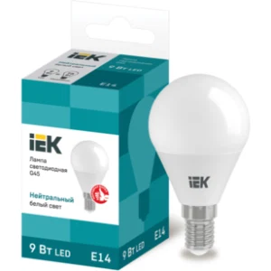 IEK Лампа светодиодная G45 шар 9Вт 230В 4000К E14 - LLE-G45-9-230-40-E14 IEK Лампа светодиодная G45 шар 9Вт 230В 4000К E14 - LLE-G45-9-230-40-E14