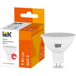 IEK Лампа светодиодная MR16 софит 9Вт 230В 3000К GU5.3 - LLE-MR16-9-230-30-GU5 IEK Лампа светодиодная MR16 софит 9Вт 230В 3000К GU5.3 - LLE-MR16-9-230-30-GU5