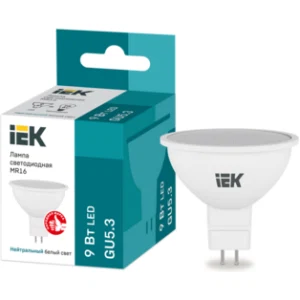 IEK Лампа светодиодная MR16 софит 9Вт 230В 4000К GU5.3 - LLE-MR16-9-230-40-GU5 IEK Лампа светодиодная MR16 софит 9Вт 230В 4000К GU5.3 - LLE-MR16-9-230-40-GU5