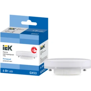 IEK Лампа светодиодная T75 таблетка 6Вт 230В 6500К GX53 - LLE-T80-6-230-65-GX53 IEK Лампа светодиодная T75 таблетка 6Вт 230В 6500К GX53 - LLE-T80-6-230-65-GX53