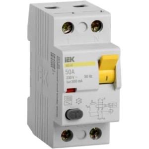 IEK Выключатель дифференциальный (УЗО) ВД1-63 2Р 50А 300мА - MDV10-2-050-300 IEK Выключатель дифференциальный (УЗО) ВД1-63 2Р 50А 300мА - MDV10-2-050-300