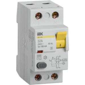 IEK Выключатель дифференциальный (УЗО) ВД1-63S 2Р 32А 100мА - MDV12-2-032-100 IEK Выключатель дифференциальный (УЗО) ВД1-63S 2Р 32А 100мА - MDV12-2-032-100