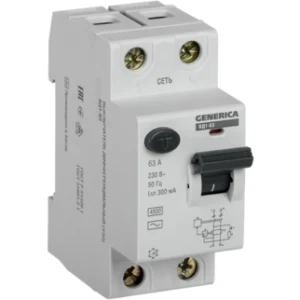 IEK Выключатель дифференциальный (УЗО) ВД1-63 2Р 63А 300мА GENERICA - MDV15-2-063-300 IEK Выключатель дифференциальный (УЗО) ВД1-63 2Р 63А 300мА GENERICA - MDV15-2-063-300