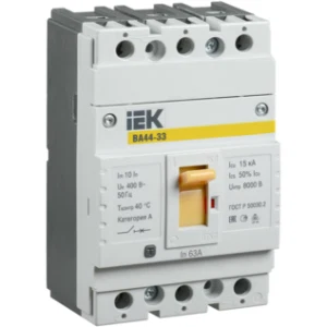 IEK Выключатель автоматический ВА44-33 3Р 63А 15кА - SVA4410-3-0063 IEK Выключатель автоматический ВА44-33 3Р 63А 15кА - SVA4410-3-0063