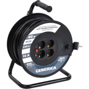 IEK Катушка УК40 с термозащитой 4 места 2P+PE/40м 3х1,5мм2 GENERICA - WKP20-16-04-40-G IEK Катушка УК40 с термозащитой 4 места 2P+PE/40м 3х1,5мм2 GENERICA - WKP20-16-04-40-G