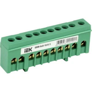IEK Шина PE "земля" в корпусном изоляторе на DIN-рейку ШНИ-6х9-10-К-З - YNN10-69-10KD-K06 IEK Шина PE "земля" в корпусном изоляторе на DIN-рейку ШНИ-6х9-10-К-З - YNN10-69-10KD-K06