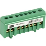 IEK Шина PE "земля" в корпусном изоляторе на DIN-рейку ШНИ-6х9-8-К-З
